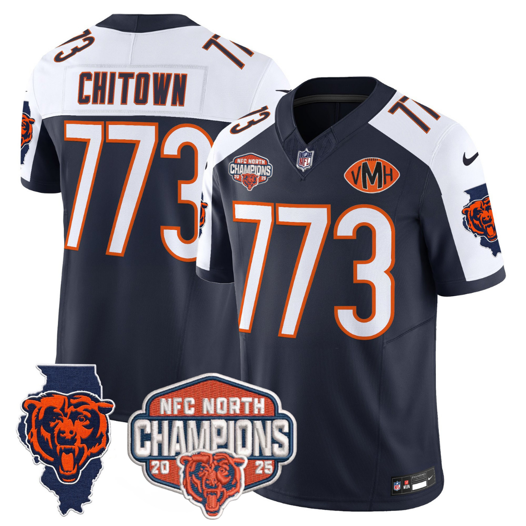 CHI 2025 NFC North Champions Patch Jersey V2 - All Stitched-DTD