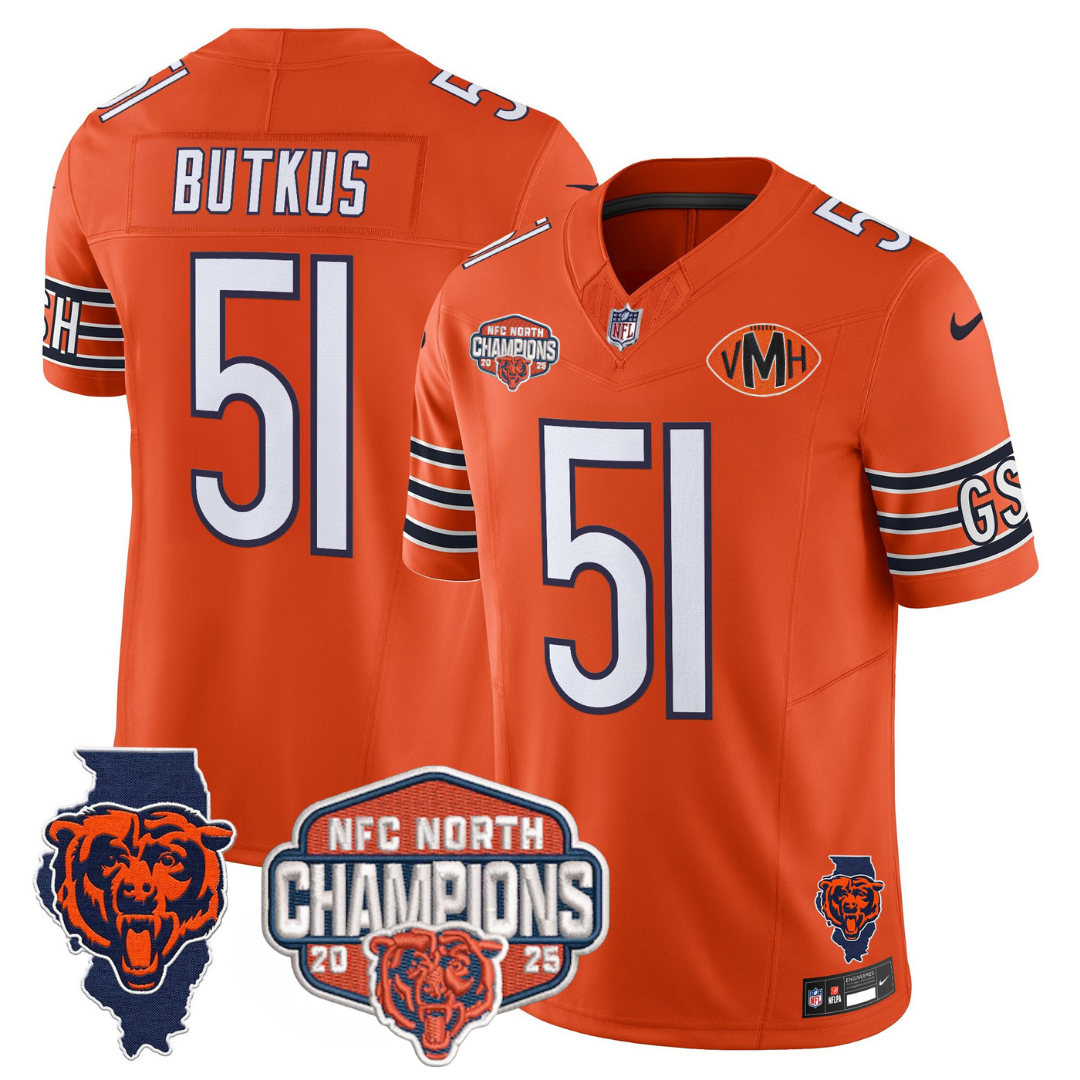 CHI 2025 NFC North Champions Patch Jersey V2 - All Stitched-DTD