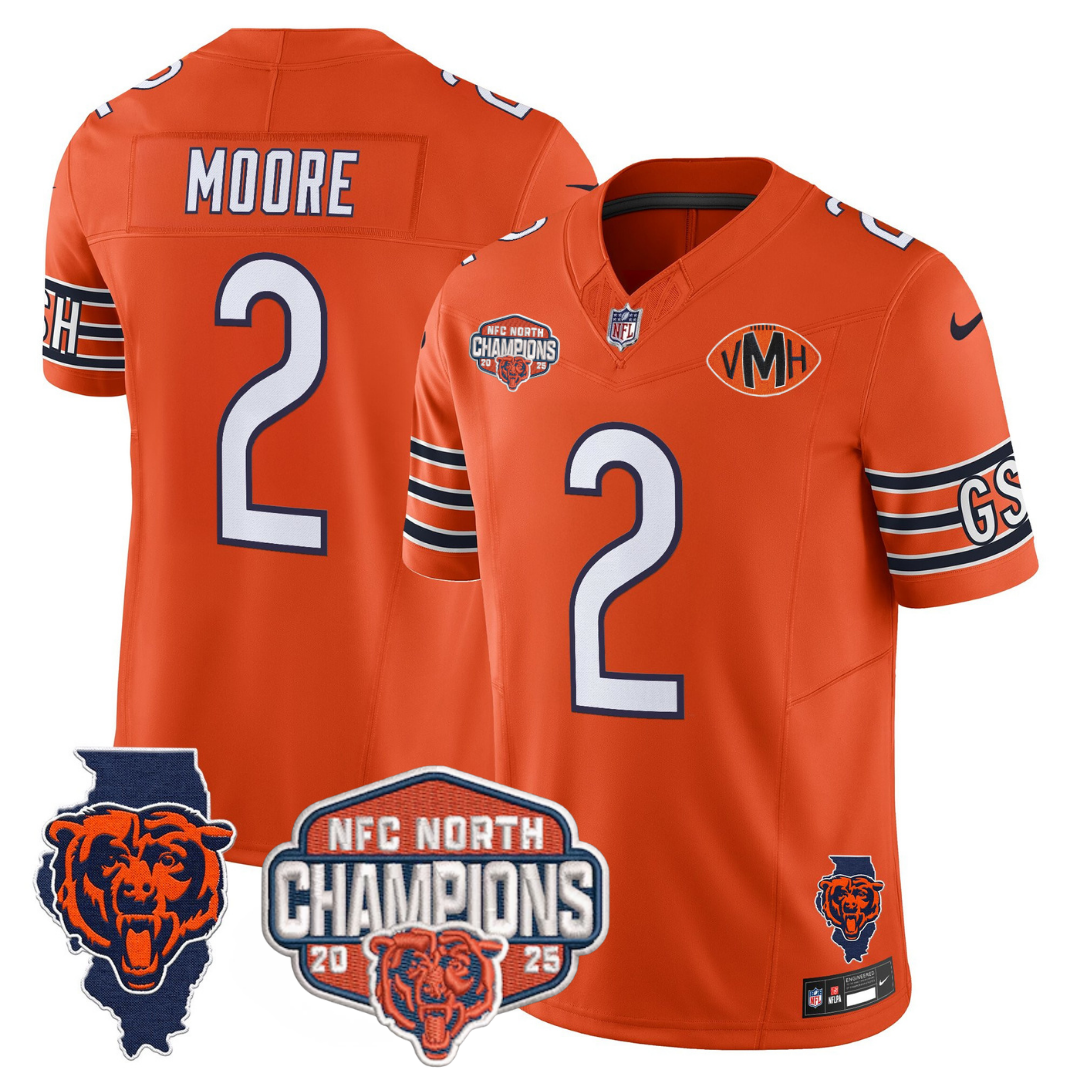 CHI 2025 NFC North Champions Patch Jersey V2 - All Stitched-DTD