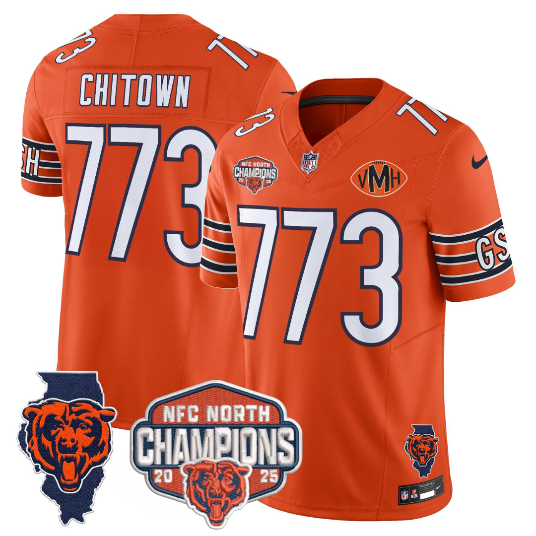CHI 2025 NFC North Champions Patch Jersey V2 - All Stitched-DTD