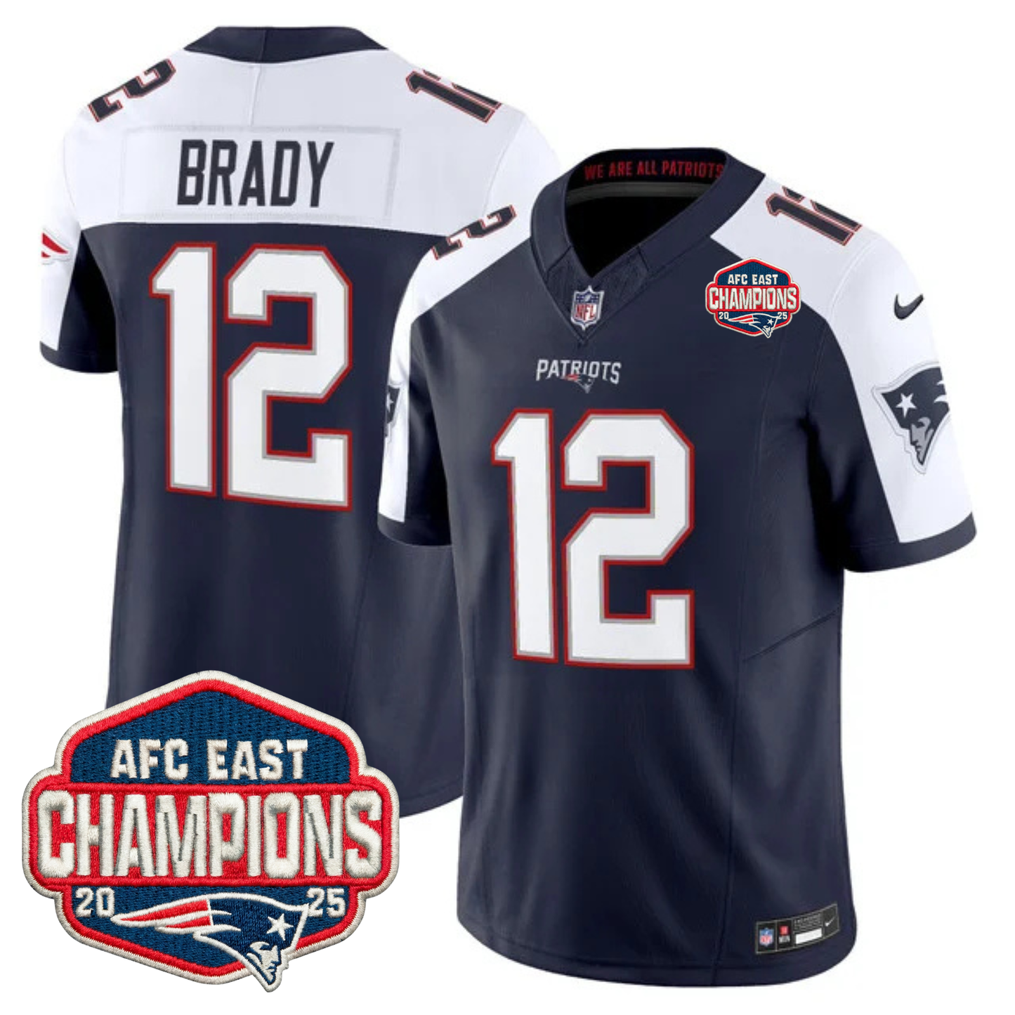 NE AFC East Champions Patch Vapor Limited Jersey - All Stitched-DTD