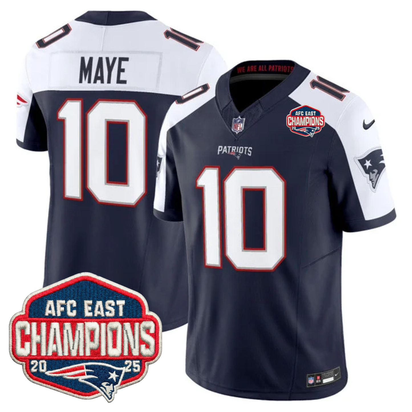NE AFC East Champions Patch Vapor Limited Jersey - All Stitched-DTD
