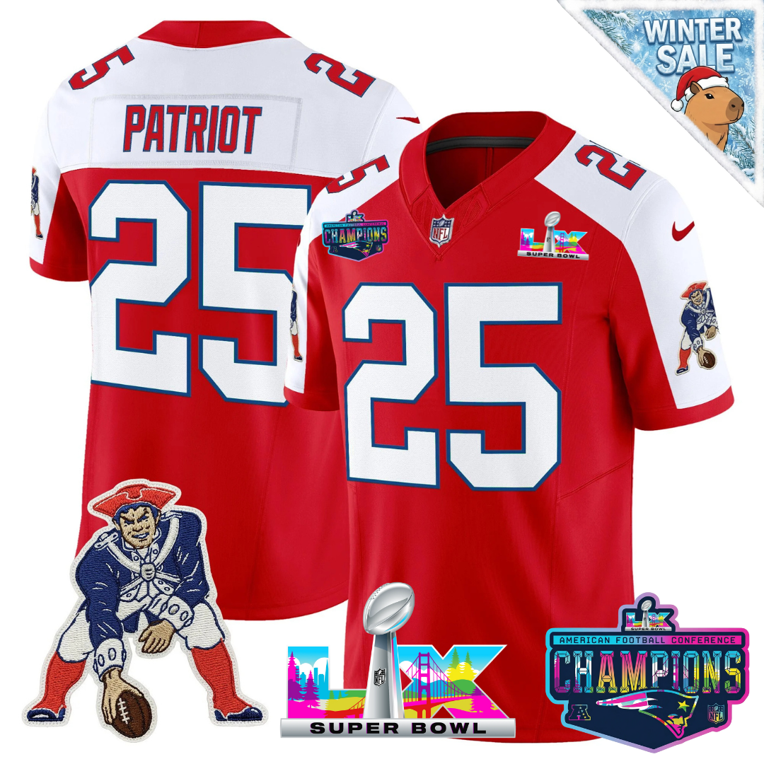 NE 2025 Vapor Jersey - AFC Champions Limited Patch - All Stitched-DTD