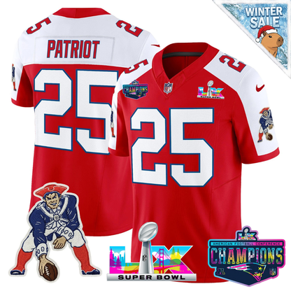 NE 2025 Vapor Jersey - AFC Champions Limited Patch - All Stitched-DTD