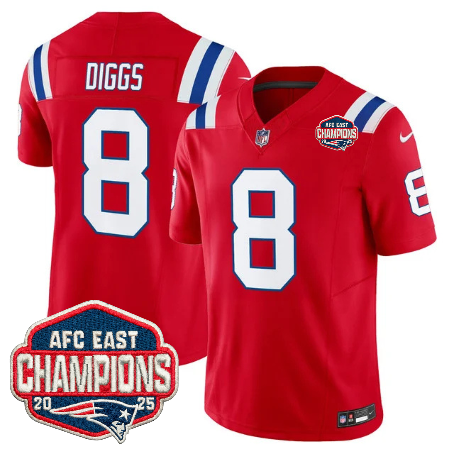 NE AFC East Champions Patch Vapor Limited Jersey - All Stitched-DTD