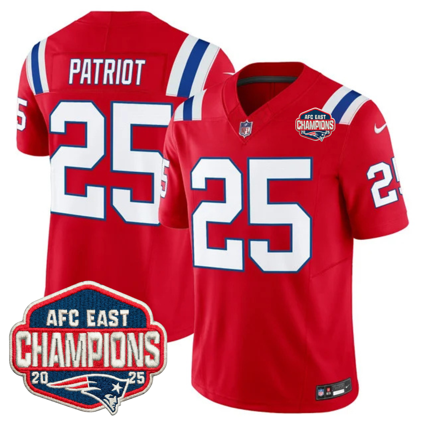 NE AFC East Champions Patch Vapor Limited Jersey - All Stitched-DTD