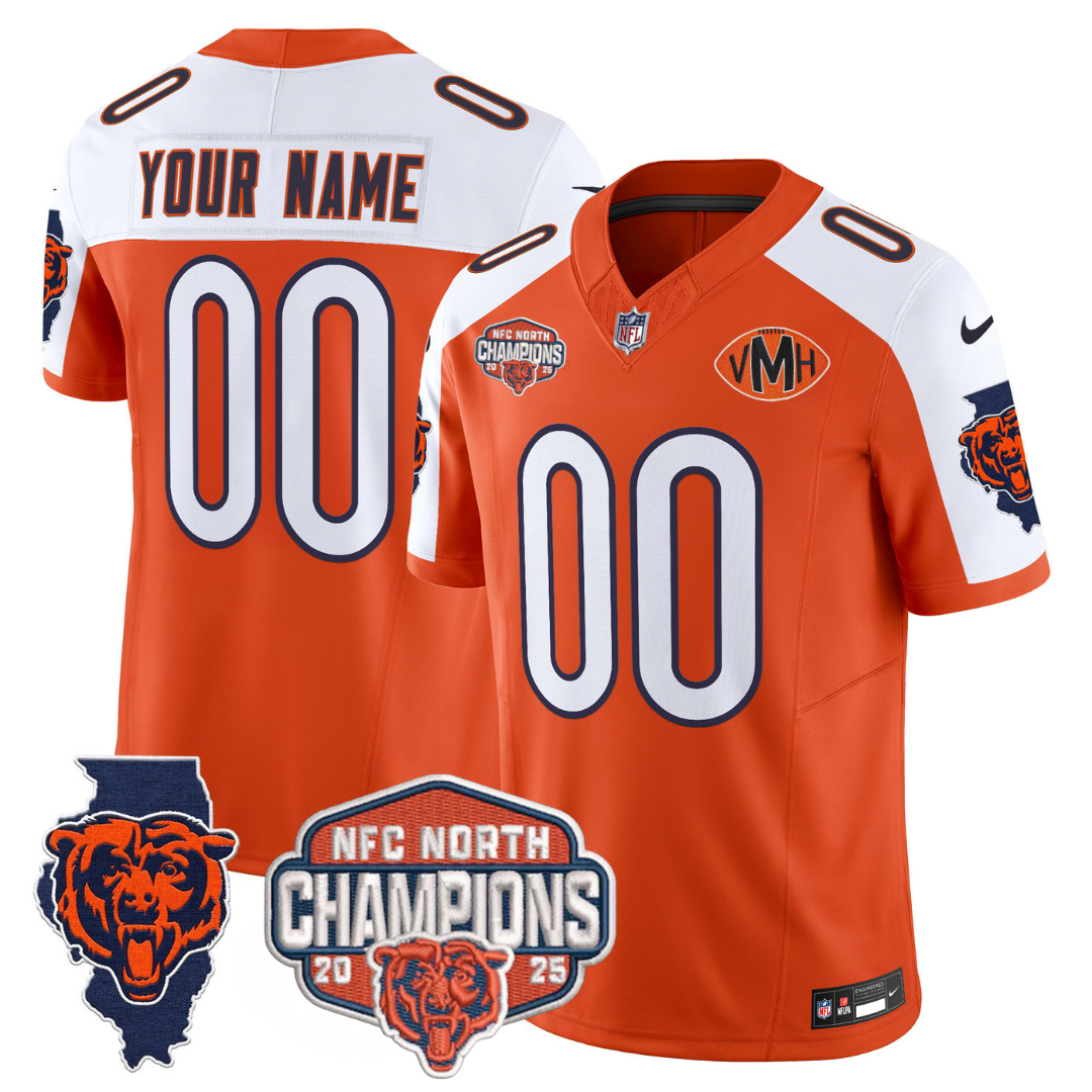 Custom CHI 2025 NFC North Champions Patch Jersey V2 - All Stitched-DTD