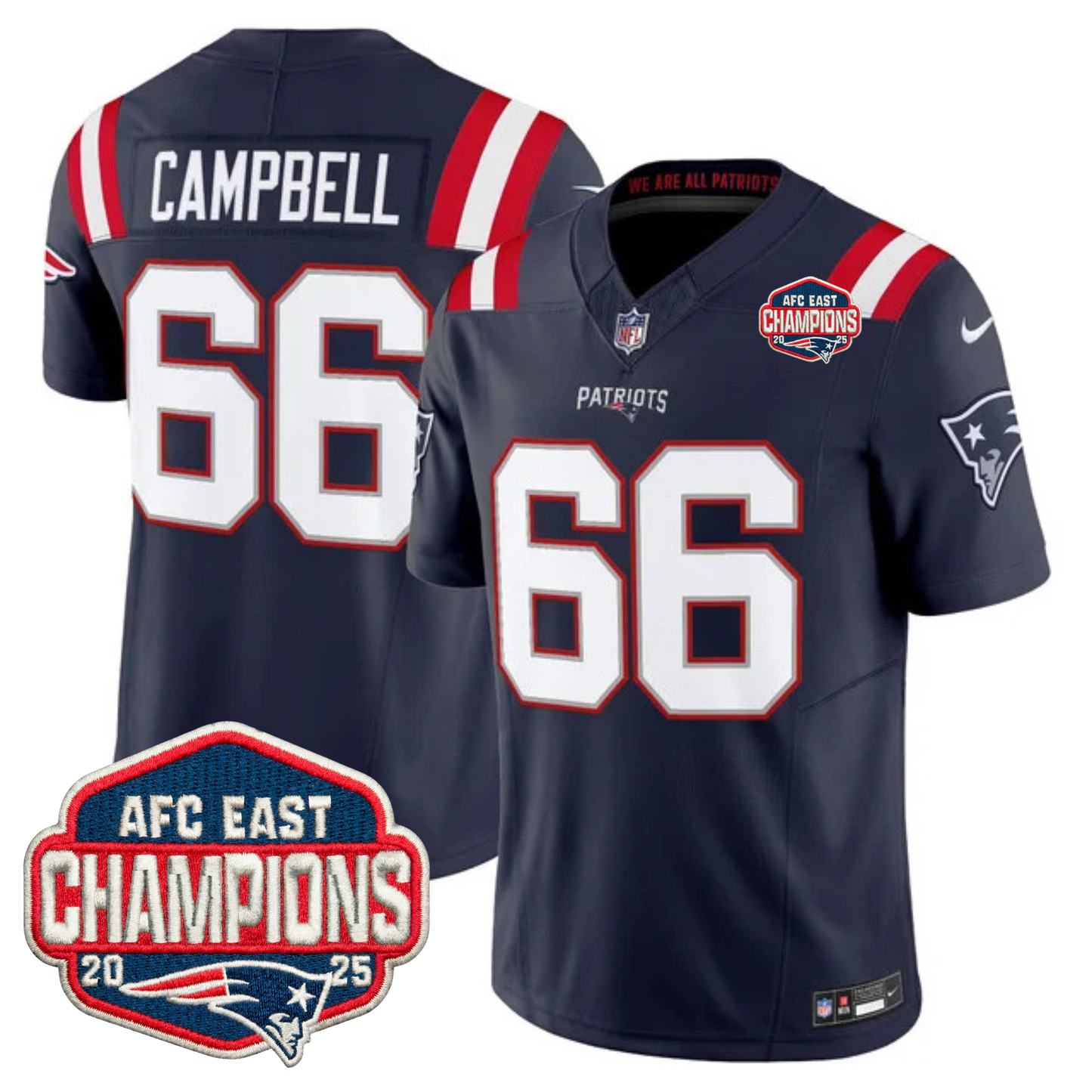 NE AFC East Champions Patch Vapor Limited Jersey - All Stitched n3-DTD