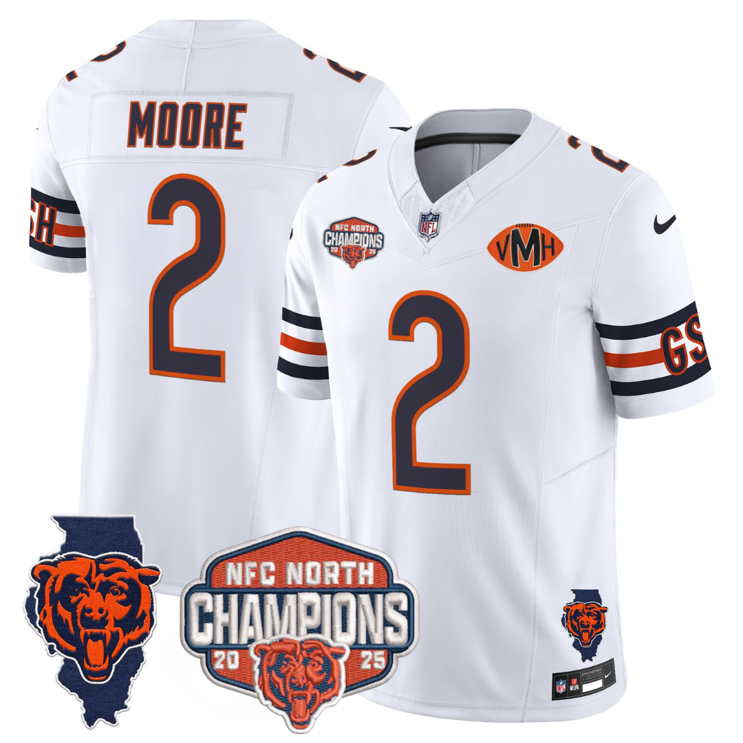 CHI 2025 NFC North Champions Patch Jersey V2 - All Stitched-DTD