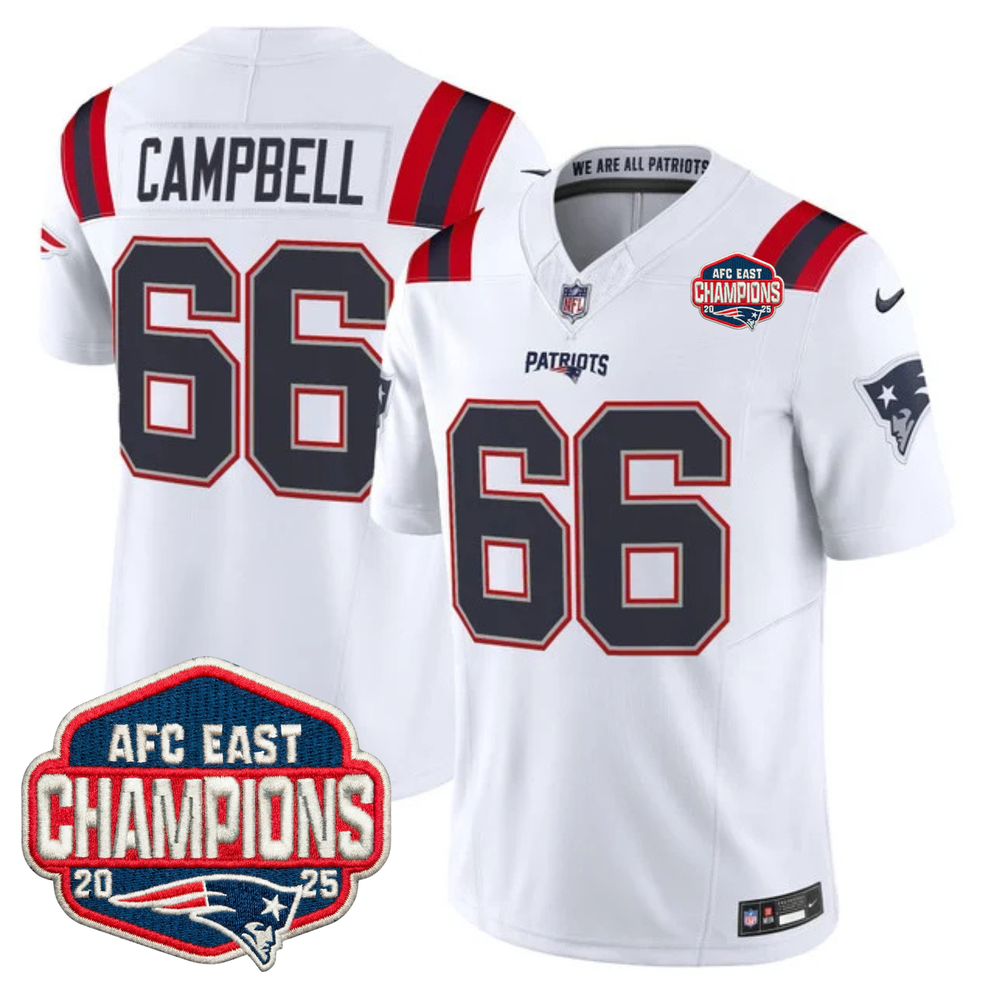 NE AFC East Champions Patch Vapor Limited Jersey - All Stitched-DTD