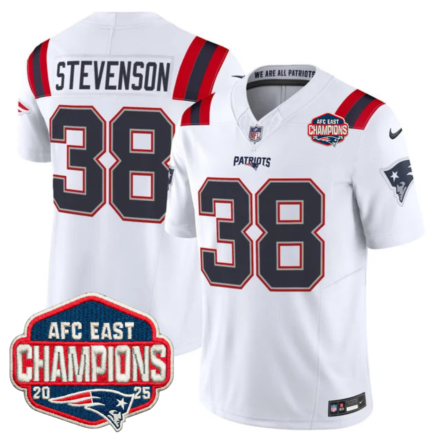 NE AFC East Champions Patch Vapor Limited Jersey - All Stitched-DTD