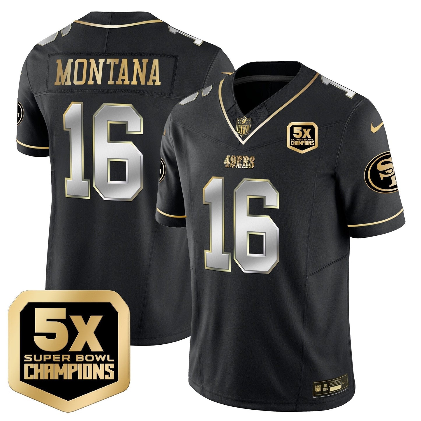 49ers 5x Super Bowl Champions Vapor Limited Jersey - All Stitched