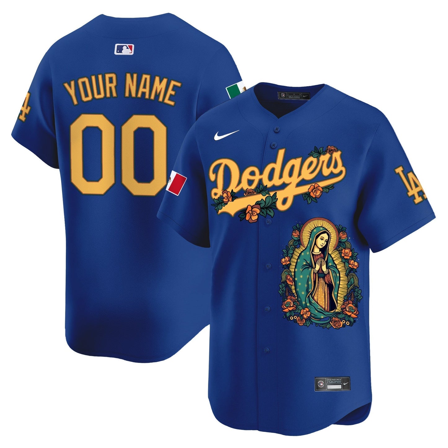 Dodgers Mexico Guadalupe Vapor Premier Limited Custom Jersey - Printed-DTD