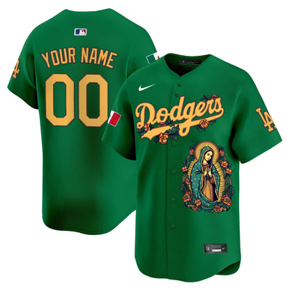 Dodgers Mexico Guadalupe Vapor Premier Limited Custom Jersey - Printed-DTD