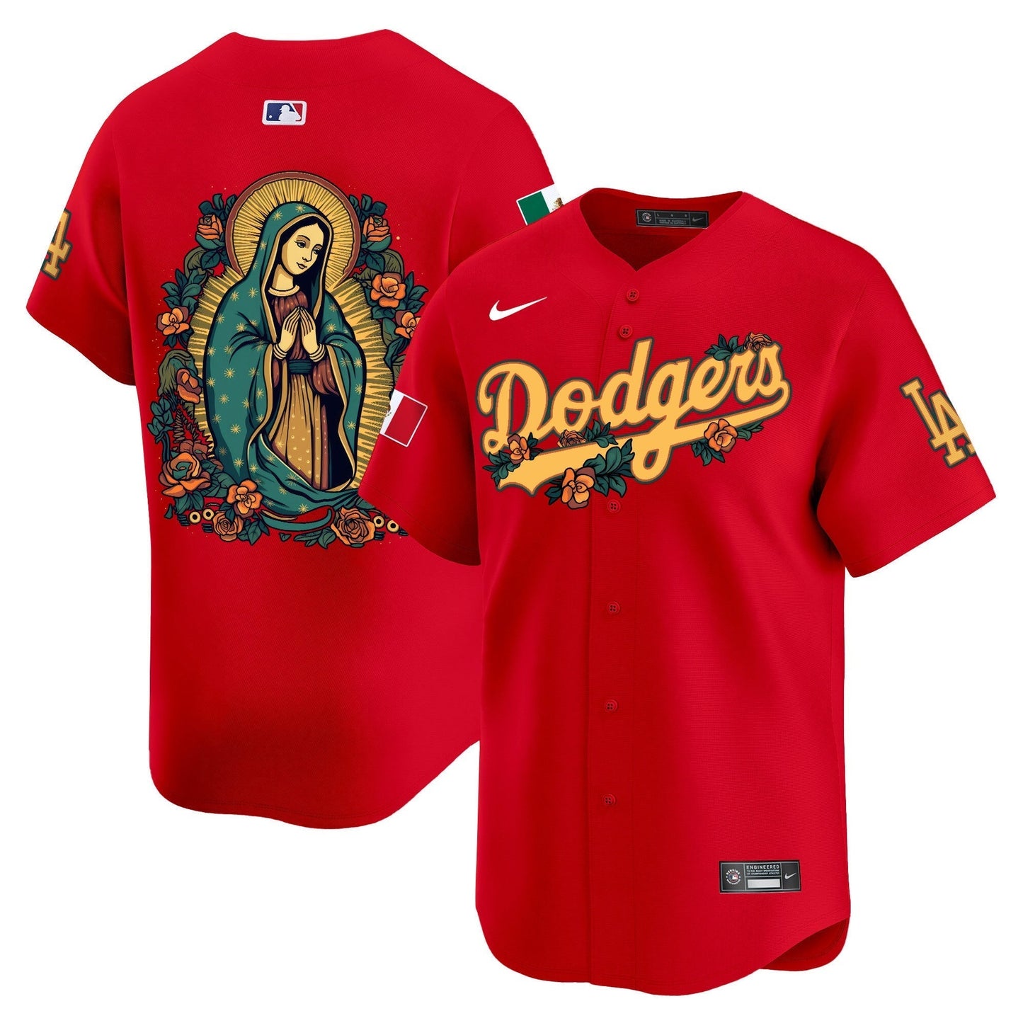 Dodgers Mexico Guadalupe Vapor Premier Limited Jersey V2 - Printed-DTD
