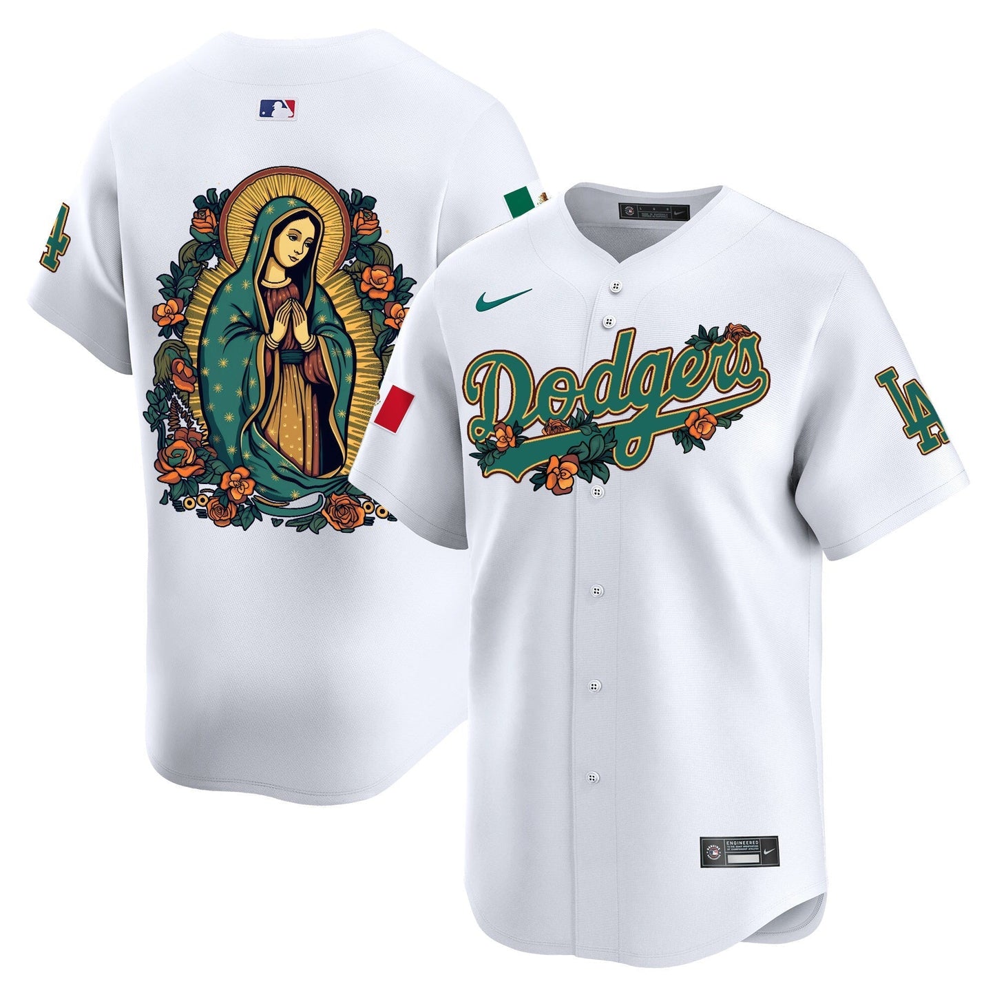 Dodgers Mexico Guadalupe Vapor Premier Limited Jersey V2 - Printed-DTD