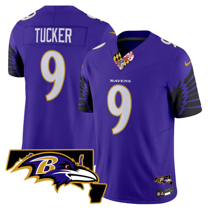 Men's Ravens Maryland Patch Vapor Limited Jersey V2 - All Stitched
