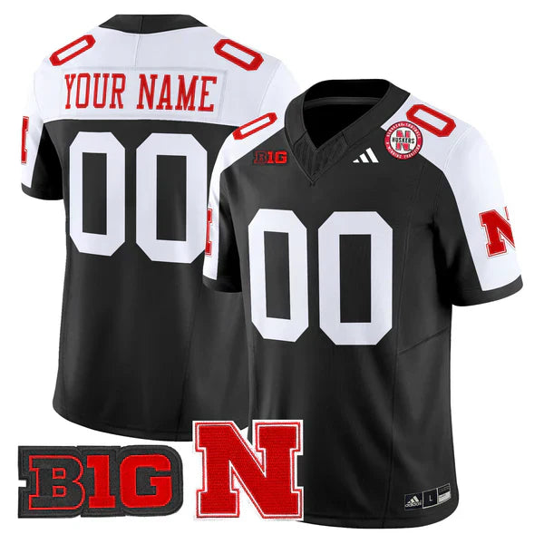 Custom Nebraska Football 2025 "Blackout" Jersey - All Stitched-DTD