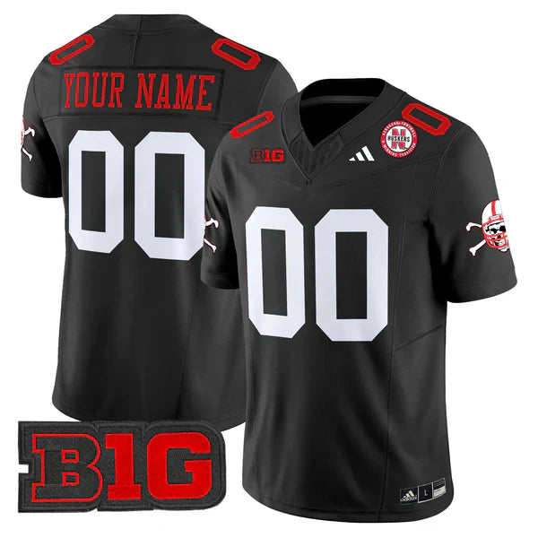 Custom Nebraska Football 2025 "Blackout" Jersey - All Stitched-DTD