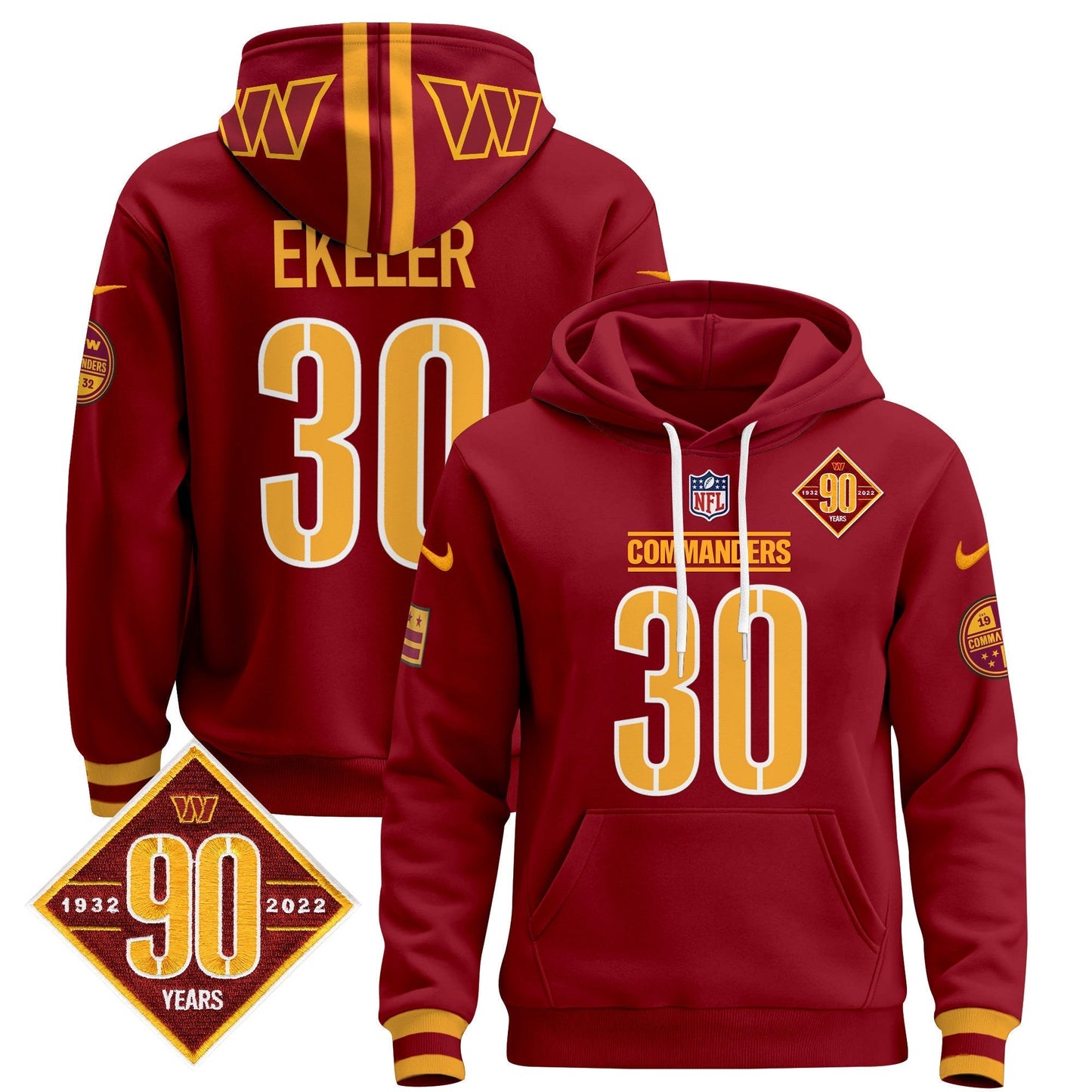 Men's Washington Commanders 2024 Pullover Hoodie - All Stitched