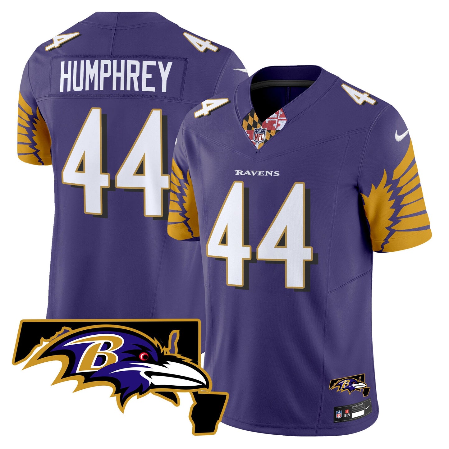 Men's Ravens Maryland Patch Vapor Limited Jersey V3 - All Stitched