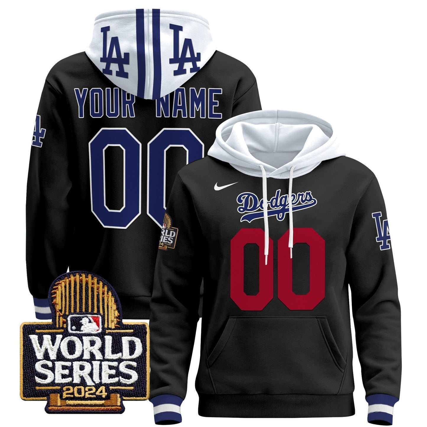 Dodgers 2024 World Series Custom Pullover Hoodie-DTD