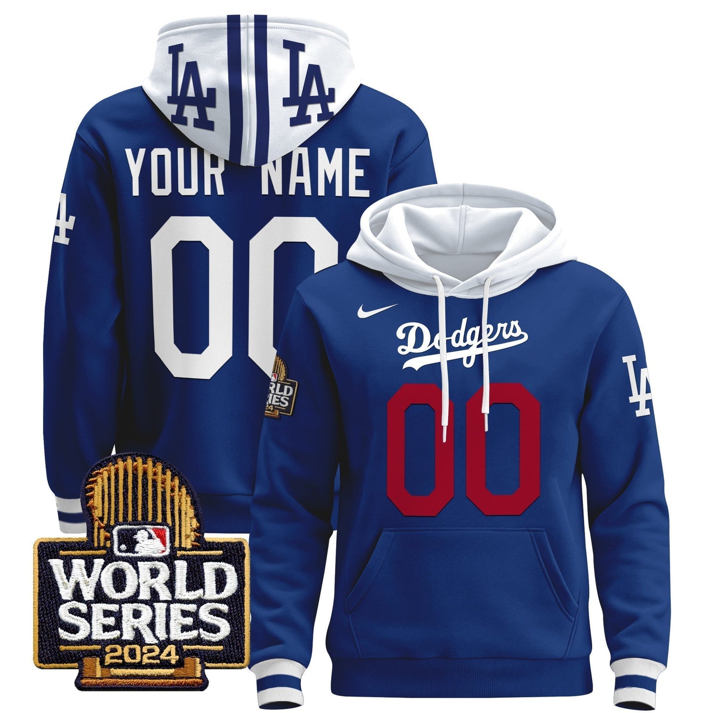 Dodgers 2024 World Series Custom Pullover Hoodie-DTD