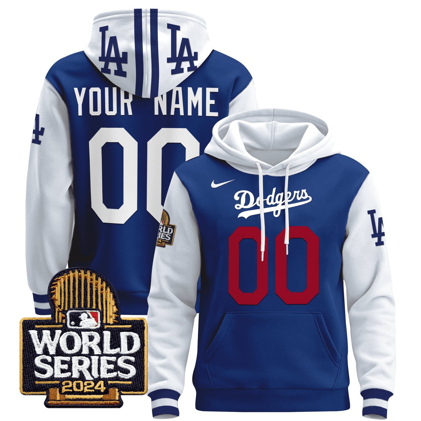 Dodgers 2024 World Series Custom Pullover Hoodie-DTD