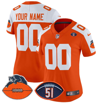Chicago Bears Dick Butkus Patch Throwback Vapor Limited Custom Jersey - All Stitched