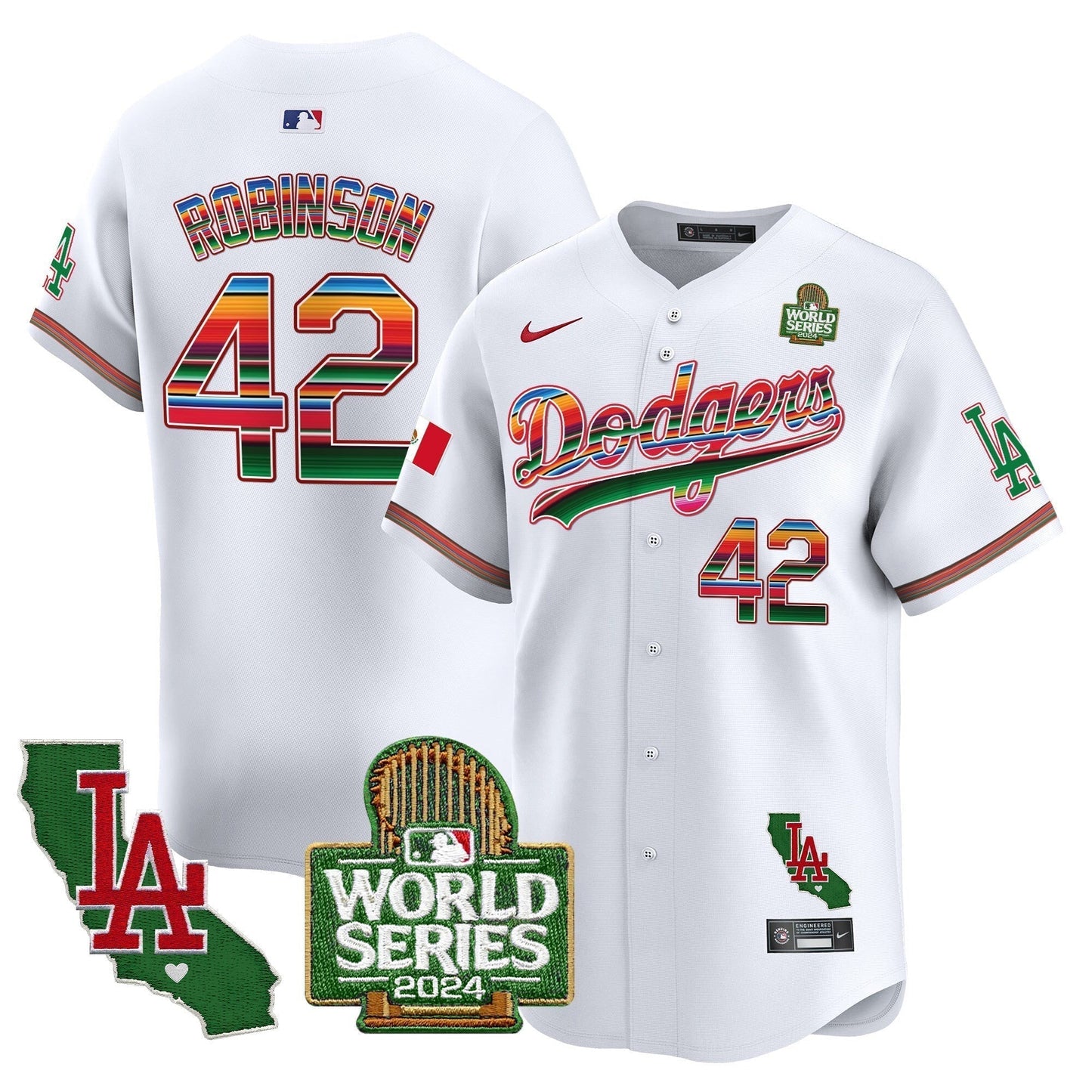 Dodgers Mexico 2024 World Series Vapor Premier Limited Jersey V2 - All Stitched-DTD