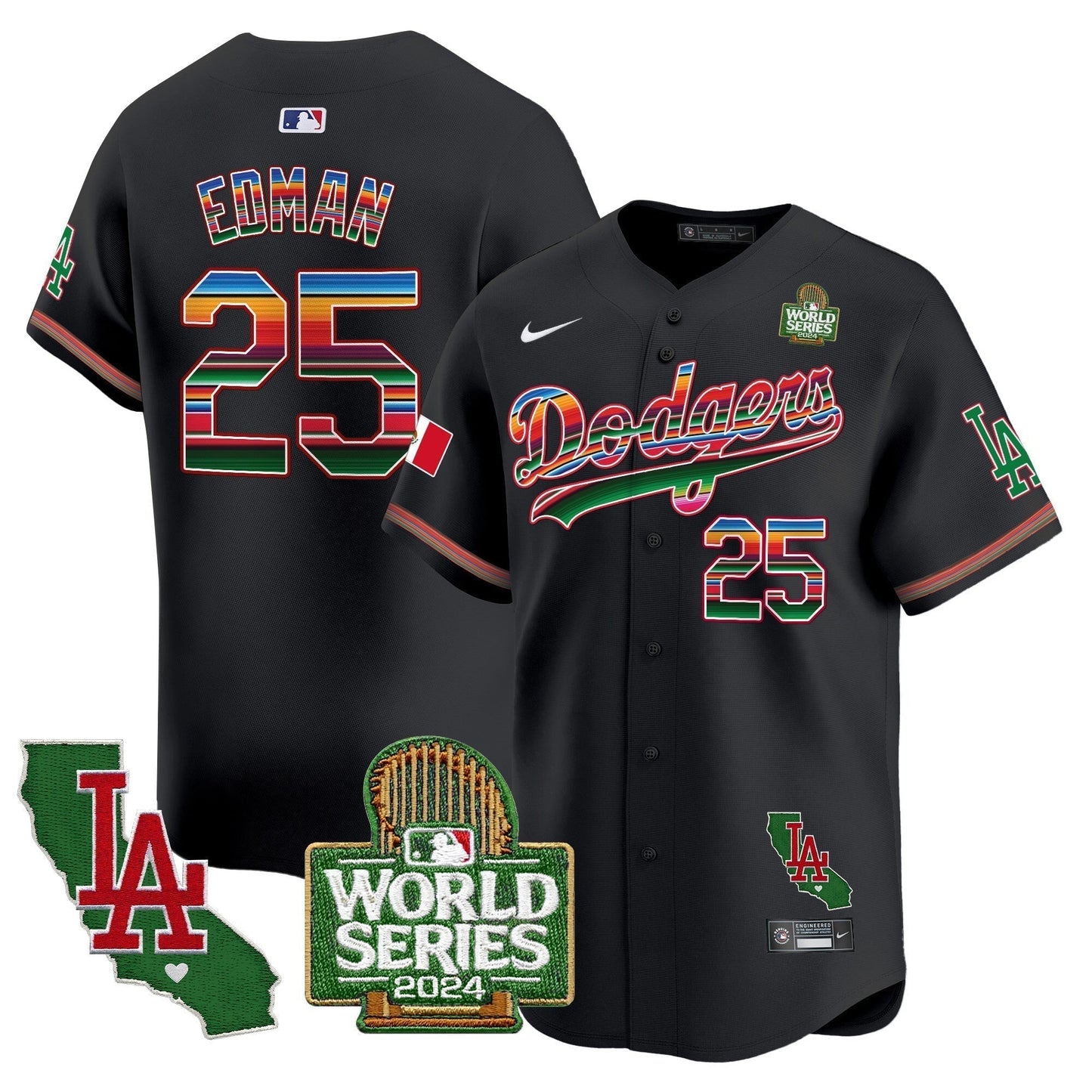 Dodgers Mexico 2024 World Series Vapor Premier Limited Jersey V2 - All Stitched-DTD