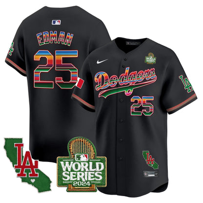 Dodgers Mexico 2024 World Series Vapor Premier Limited Jersey V2 - All Stitched-DTD