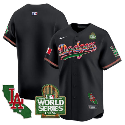 Dodgers Mexico 2024 World Series Vapor Premier Limited Jersey V2 - All Stitched-DTD