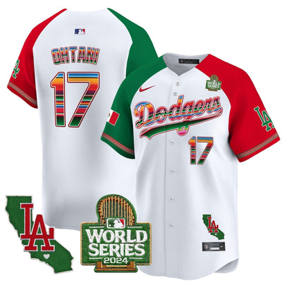 Dodgers Mexico 2024 World Series Vapor Premier Limited Jersey V2 - All Stitched-DTD