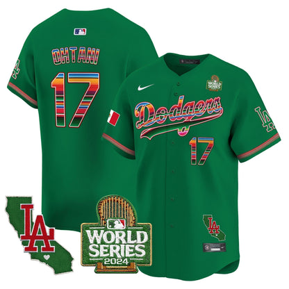 Dodgers Mexico 2024 World Series Vapor Premier Limited Jersey V2 - All Stitched-DTD