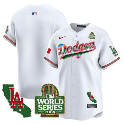Dodgers Mexico 2024 World Series Vapor Premier Limited Jersey V2 - All Stitched-DTD
