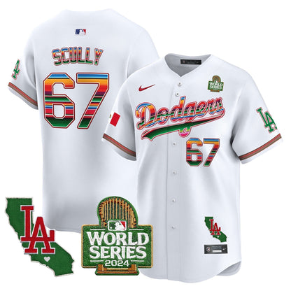 Dodgers Mexico 2024 World Series Vapor Premier Limited Jersey V2 - All Stitched-DTD