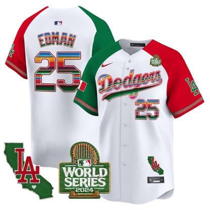 Dodgers Mexico 2024 World Series Vapor Premier Limited Jersey V2 - All Stitched-DTD