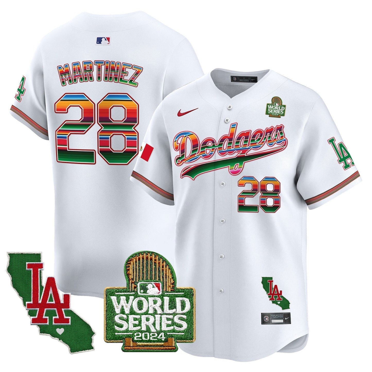 Dodgers Mexico 2024 World Series Vapor Premier Limited Jersey V2 - All Stitched-DTD