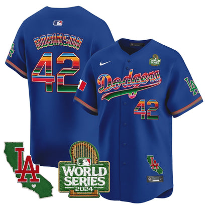 Dodgers Mexico 2024 World Series Vapor Premier Limited Jersey V2 - All Stitched-DTD