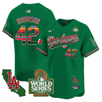 Dodgers Mexico 2024 World Series Vapor Premier Limited Jersey V2 - All Stitched-DTD