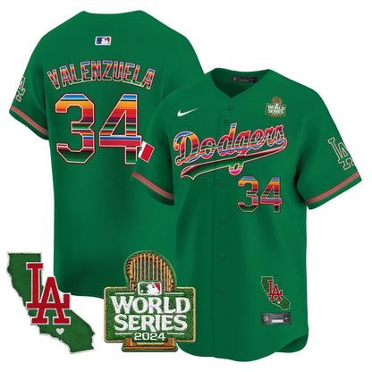 Dodgers Mexico 2024 World Series Vapor Premier Limited Jersey V2 - All Stitched-DTD