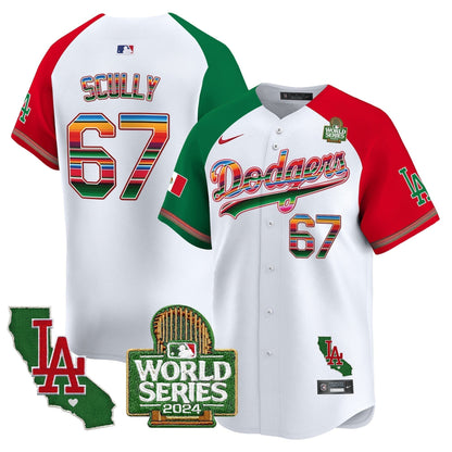 Dodgers Mexico 2024 World Series Vapor Premier Limited Jersey V2 - All Stitched-DTD