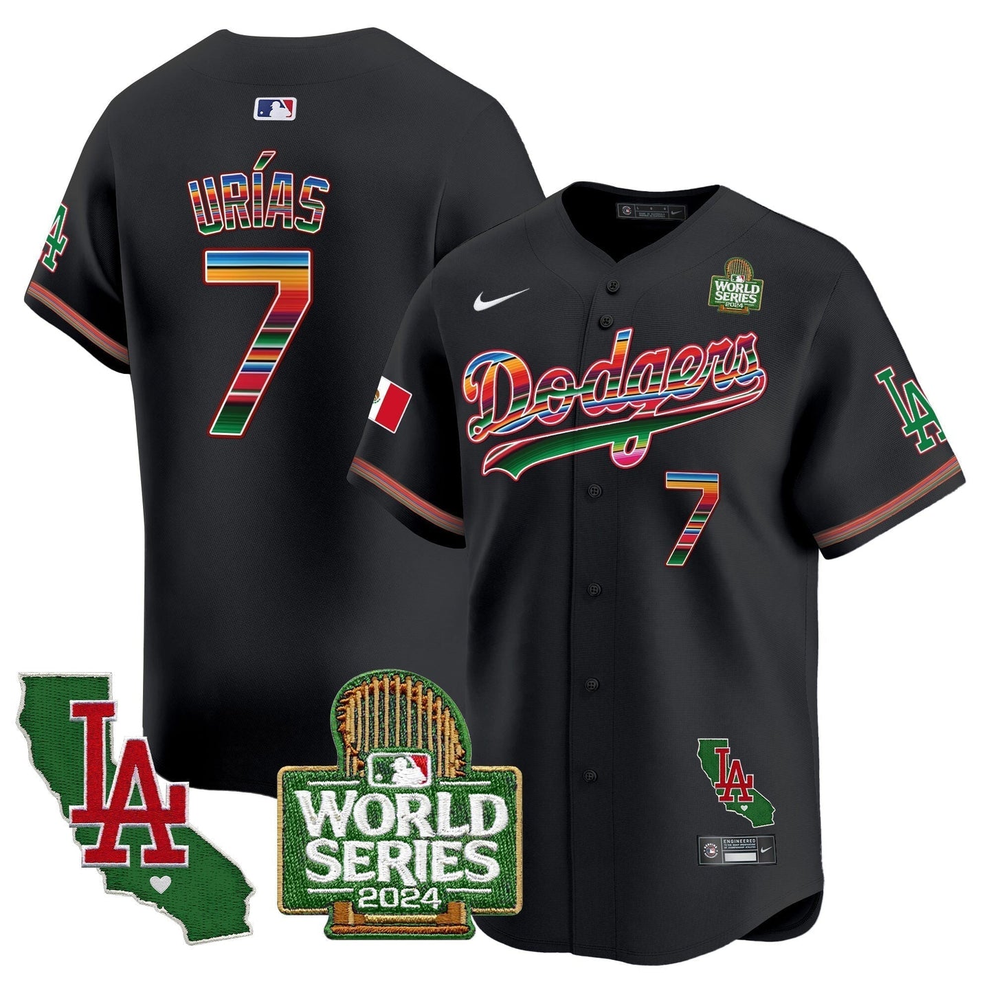 Dodgers Mexico 2024 World Series Vapor Premier Limited Jersey V2 - All Stitched-DTD
