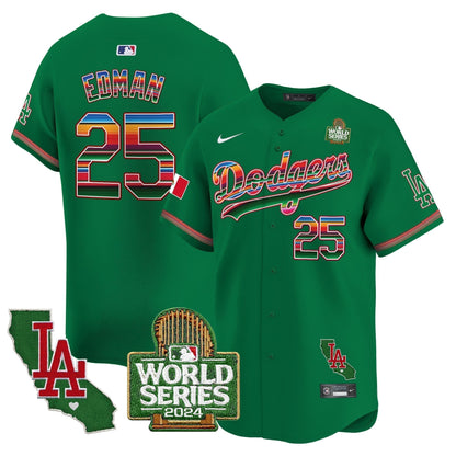 Dodgers Mexico 2024 World Series Vapor Premier Limited Jersey V2 - All Stitched-DTD