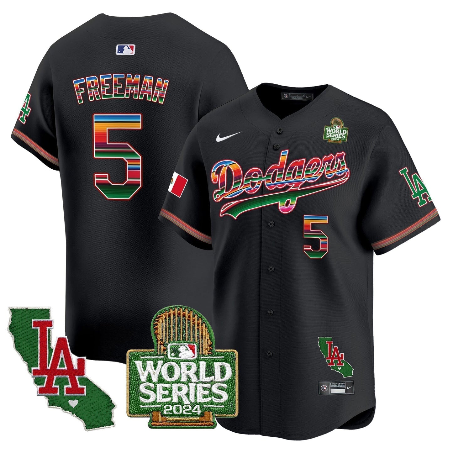 Dodgers Mexico 2024 World Series Vapor Premier Limited Jersey V2 - All Stitched-DTD
