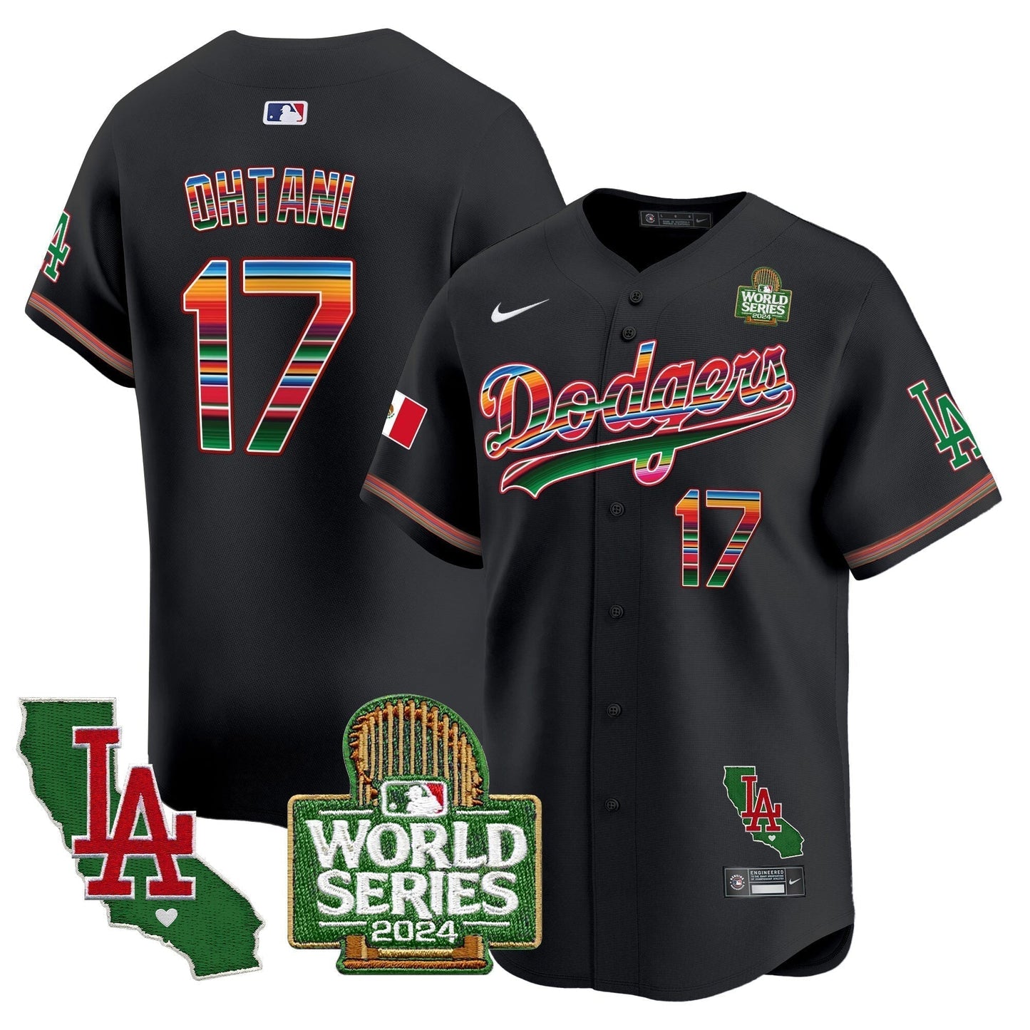 Dodgers Mexico 2024 World Series Vapor Premier Limited Jersey V2 - All Stitched-DTD