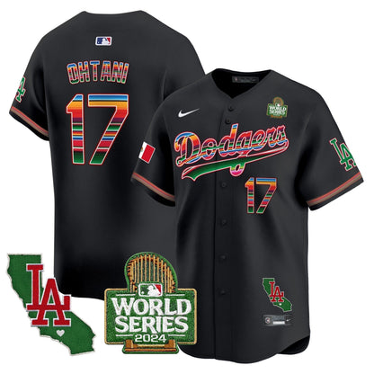 Dodgers Mexico 2024 World Series Vapor Premier Limited Jersey V2 - All Stitched-DTD