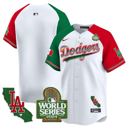 Dodgers Mexico 2024 World Series Vapor Premier Limited Jersey V2 - All Stitched-DTD