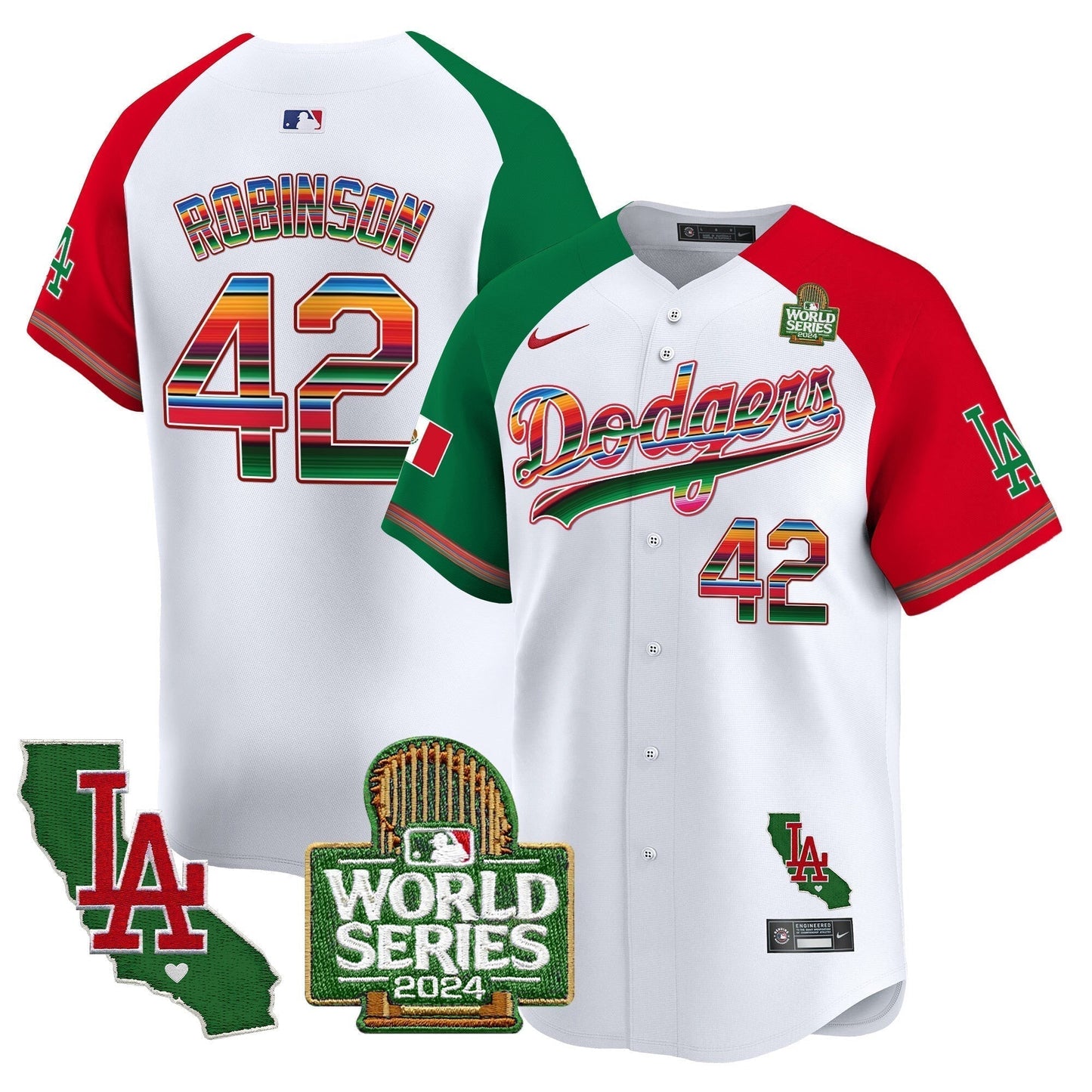 Dodgers Mexico 2024 World Series Vapor Premier Limited Jersey V2 - All Stitched-DTD